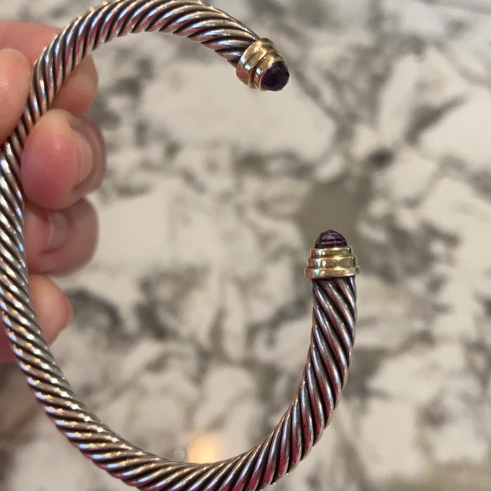 David Yurman amethyst silver/gold bracelet